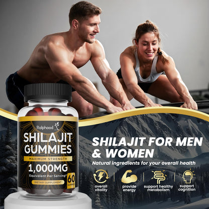 Rolphood Shilajit Gummies for Men & Women – Himalayan Shilajit with Fulvic Acid, 60 Count