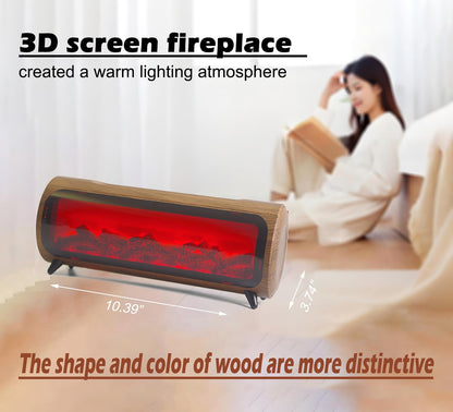 Romanplux Flame Diffuser Humidifier — 7-Color Flame, Wood Shape Fireplace Design with Auto-Shutoff