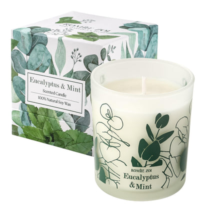 ROMIIE ZOI Scented Candle – Eucalyptus & Mint | 6oz Soy Wax Jar (170g) – Gifts for Women