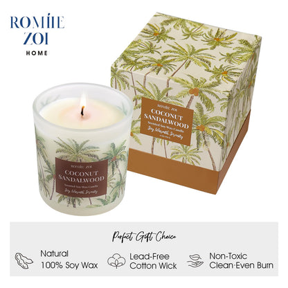 ROMIIE ZOI Coconut & Sandalwood 6oz Soy Candle - Home Fragrance
