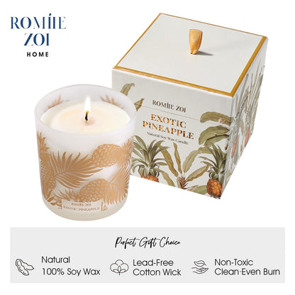 ROMIIE ZOI Pineapple Scented Candle | 6oz Soy Wax, Gifts for Women