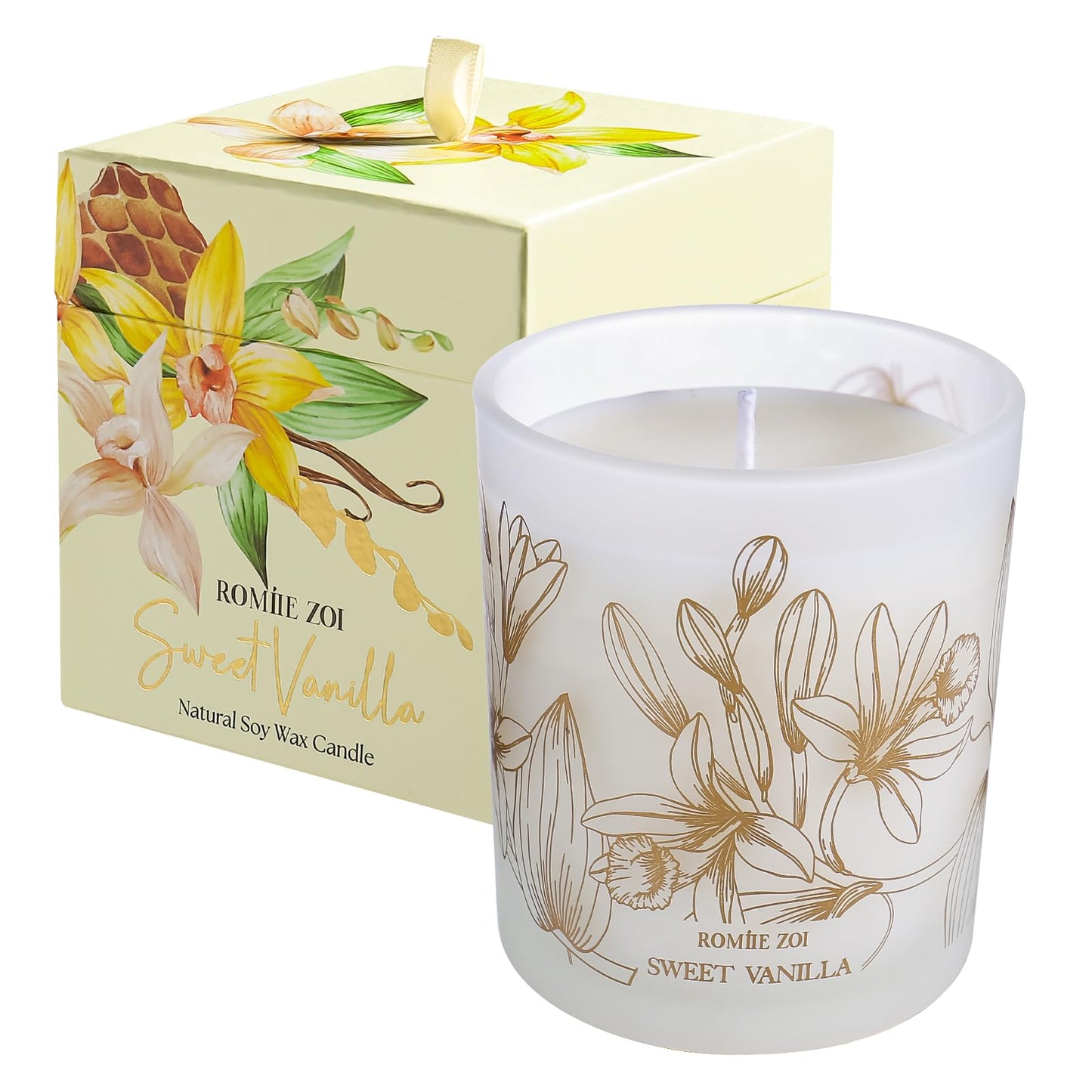ROMIIE ZOI Sweet Vanilla Soy Candle – 6oz | Long-Lasting Home Fragrance