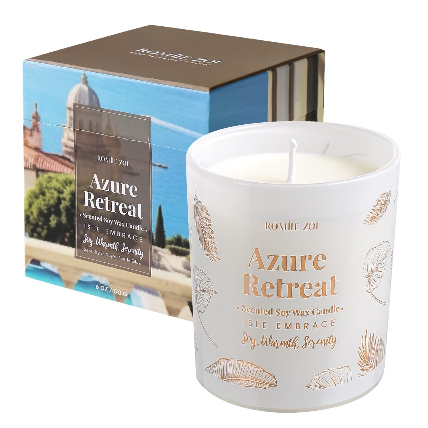 ROMIIE ZOI Tidal Treasure Scented Candle – Ocean Whisper | 6oz Soy Wax