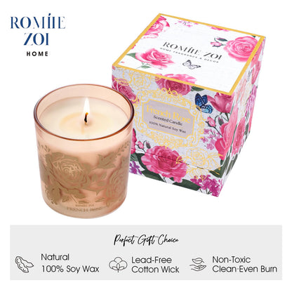 ROMIIE ZOI French Rose Scented Candle - 6oz Soy Jar | Gifts for Women