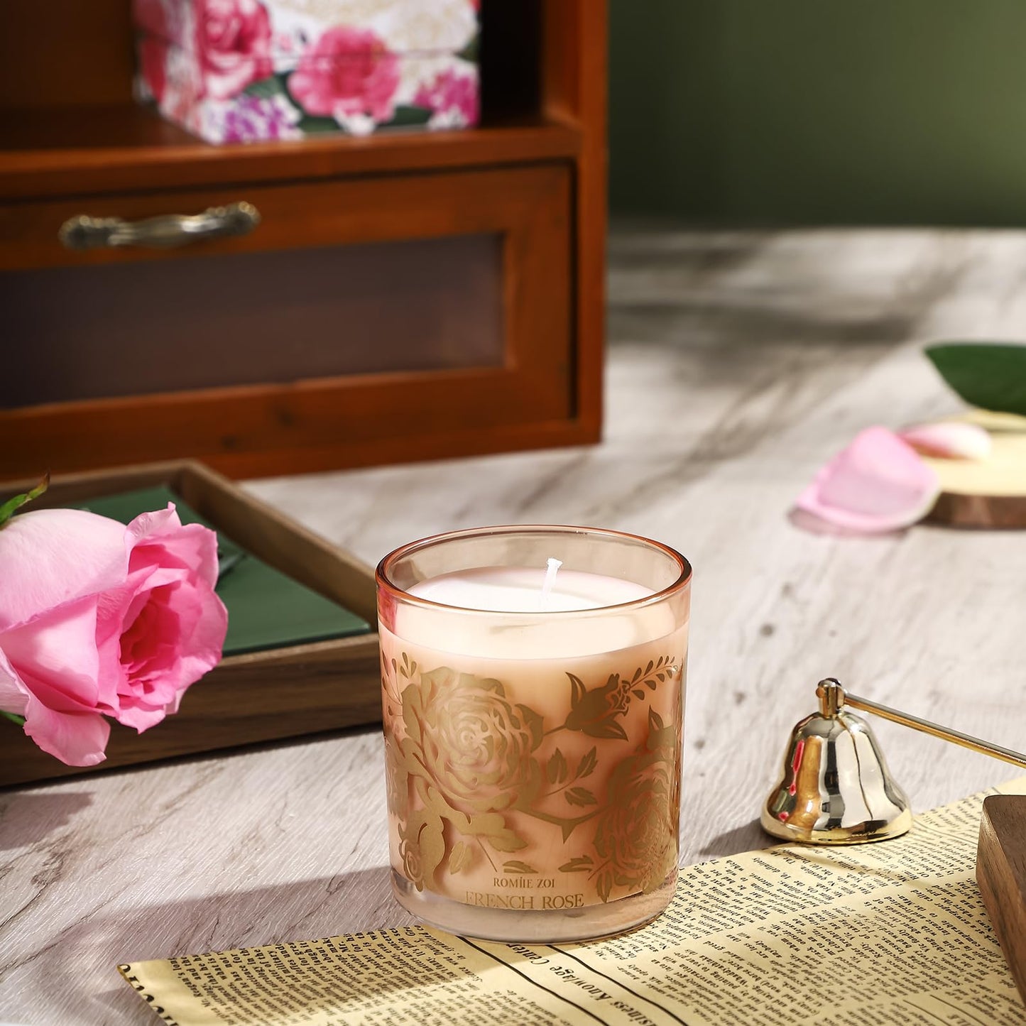 ROMIIE ZOI French Rose Scented Candle - 6oz Soy Jar | Gifts for Women