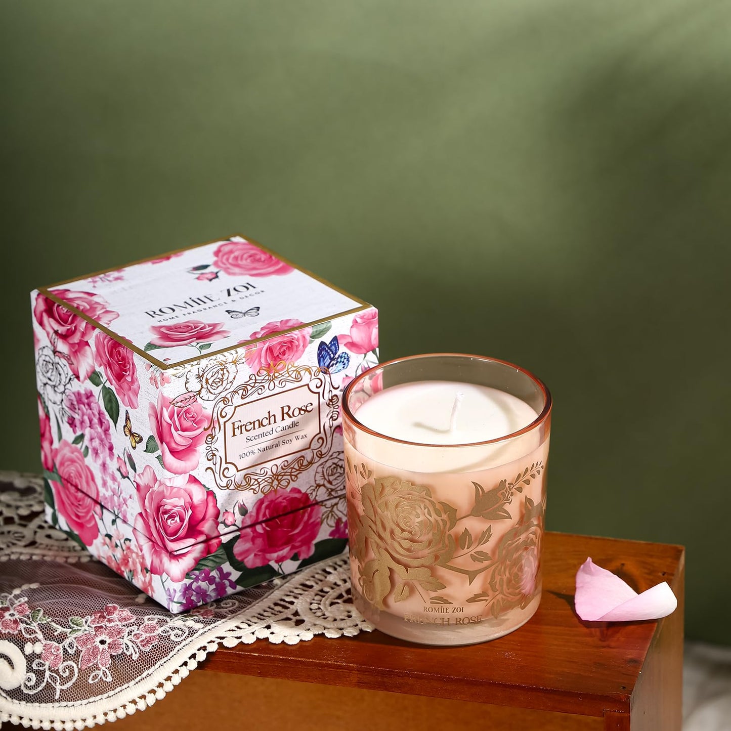ROMIIE ZOI French Rose Scented Candle - 6oz Soy Jar | Gifts for Women