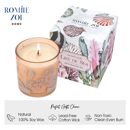 ROMIIE ZOI Life of Sea Scented Candle – 6oz Soy Wax Jar (170g)