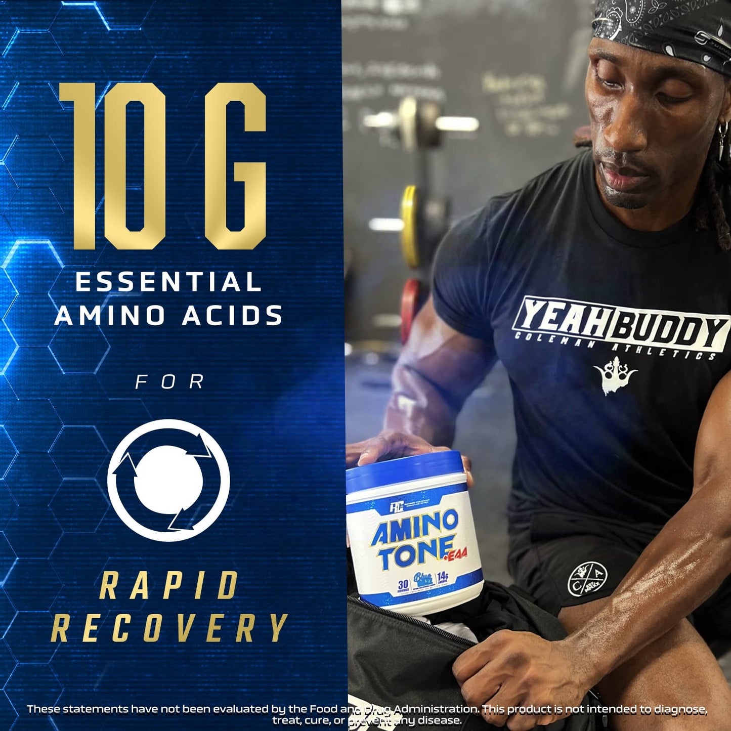 Ronnie Coleman Amino-Tone EAAs – Hydration, BCAAs & Recovery, Lemonade, 30 Servings