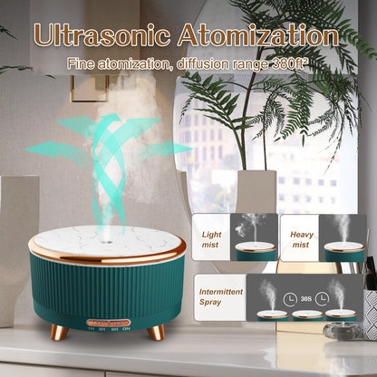 Roonbo 500ml Essential Oil Diffuser – Large Room Aromatherapy with 7 Color Lights, 3 Mist Modes, Auto-Off (Green)
