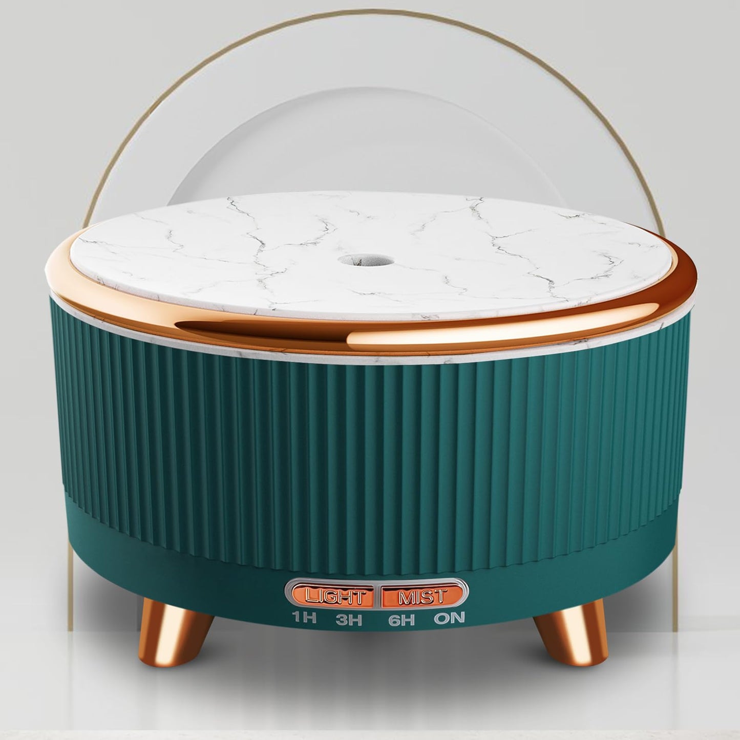 Roonbo 500ml Essential Oil Diffuser – Large Room Aromatherapy with 7 Color Lights, 3 Mist Modes, Auto-Off (Green)