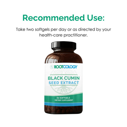 Rootcology by Dr. Izabella Wentz - Black Cumin Seed Extract | Digestive & Skin Support | 60 Softgels