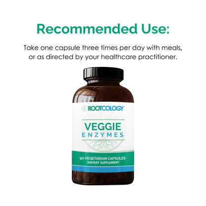 Rootcology by Dr. Izabella Wentz | Veggie Enzymes | 14-Enzyme Blend Formula for Protein, Fat & Carb Digestion | 90 Vegetarian Capsules