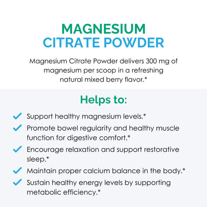 Rootcology Magnesium Citrate Powder 270g (60 Servings) – Mixed Berry | Dr. Izabella Wentz