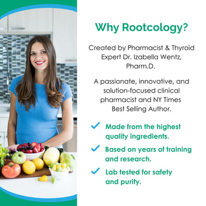 Rootcology by Dr. Izabella Wentz | Pancreatic Enzymes Plus | Enteric Coated Lipase, Protease & Amylase Blend with Bromelain | 90 Capsules