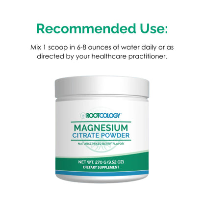 Rootcology Magnesium Citrate Powder 270g (60 Servings) – Mixed Berry | Dr. Izabella Wentz