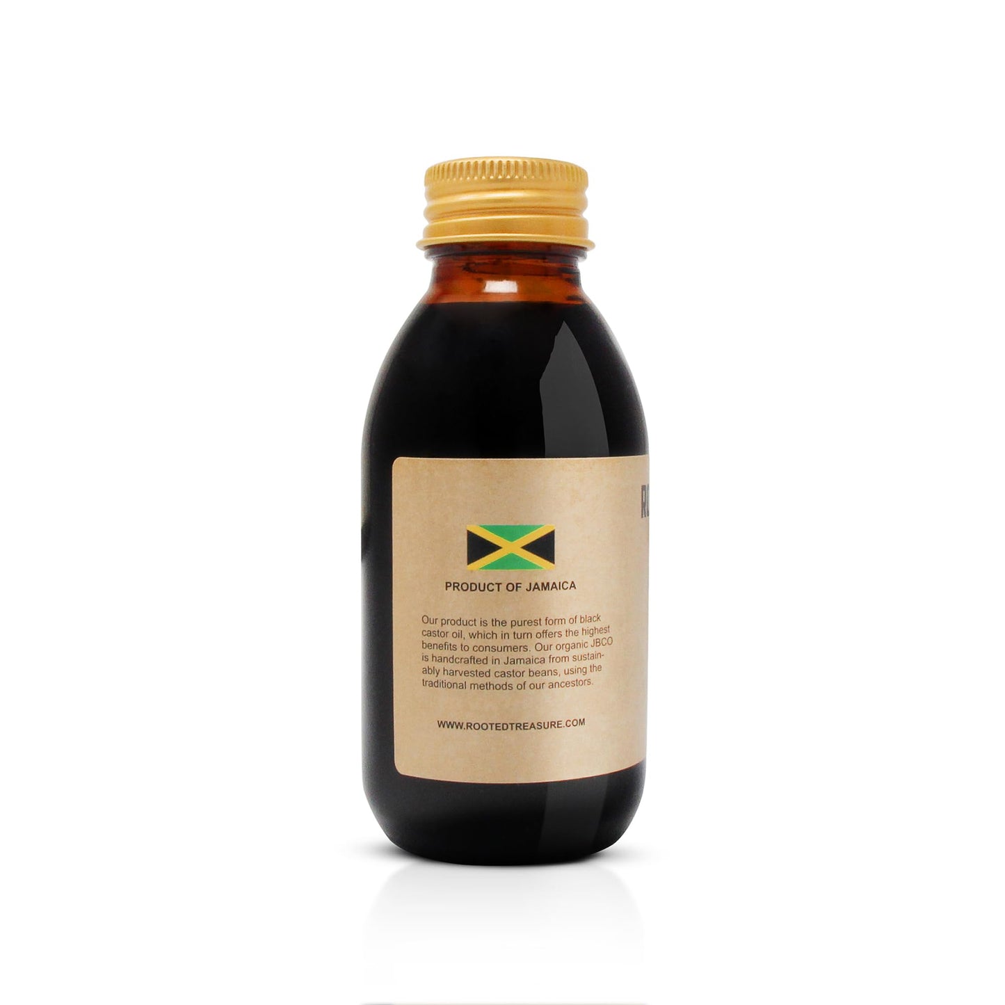 Rooted Treasure Organic Pure Jamaican Black Castor Oil 4oz: 100% Natural For Hair, Eyebrow and Beard Growth - No Salt or Preservatives Added