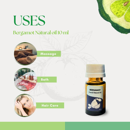 Roots & Above Bergamot Essential Oil 10ml — Pure & Natural for Aroma, Skin & Hair Care