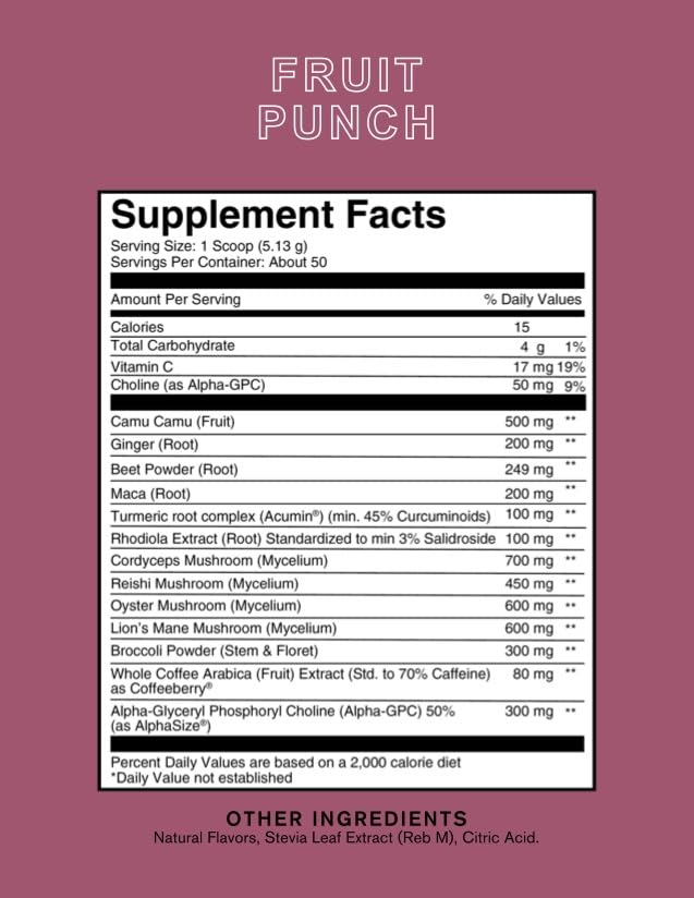 Roots Focus Nootropic Brain Supplement by Silver Star Nutrition – Fruit Punch, 50 Servings