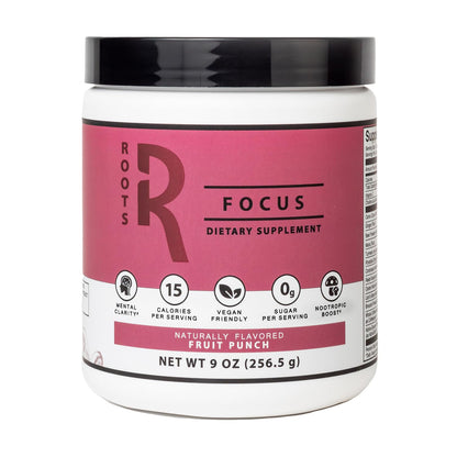 Roots Focus Nootropic Brain Supplement by Silver Star Nutrition – Fruit Punch, 50 Servings