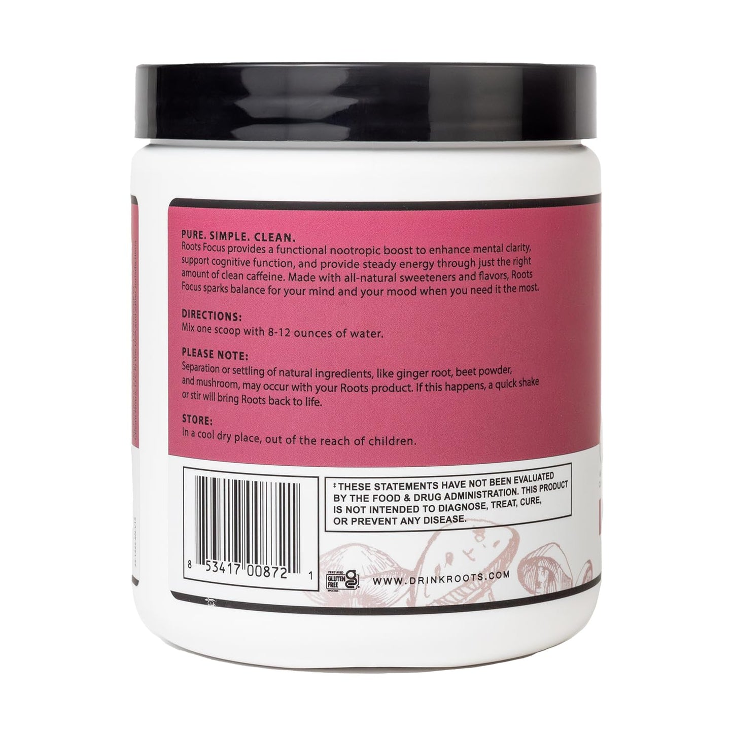 Roots Focus Nootropic Brain Supplement by Silver Star Nutrition – Fruit Punch, 50 Servings