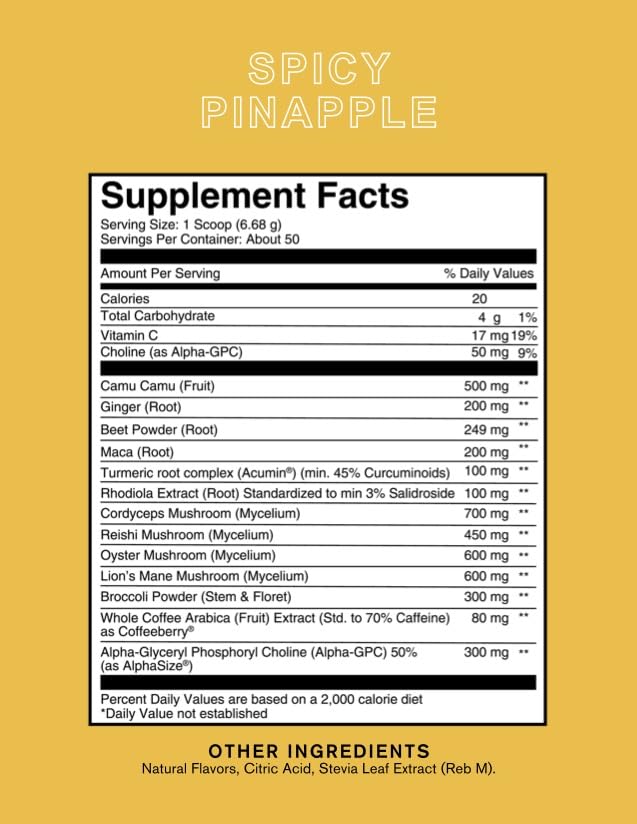 Roots Focus Nootropic Brain Supplement - Spicy Pineapple (50 Servings) | Silver Star Nutrition