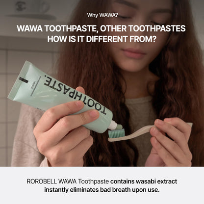 ROROBELL Wawa Toothpaste with Wasabi – Peppermint, Bad Breath, Sensitivity & Gum Health | Pack of 5