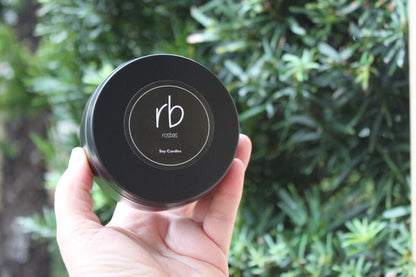 Rosbas Palo Santo Candle | Natural Soy Wax, 6 oz, Black Tin, Handmade in USA