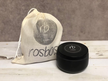 Rosbas Palo Santo Candle | Natural Soy Wax, 6 oz, Black Tin, Handmade in USA