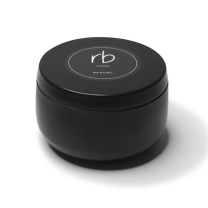 Rosbas Palo Santo Candle | Natural Soy Wax, 6 oz, Black Tin, Handmade in USA