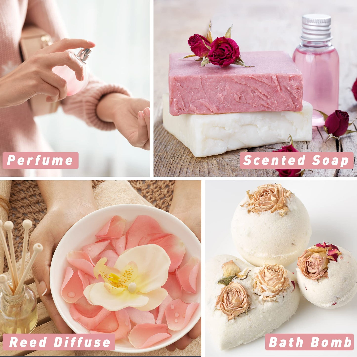 Rose Essential Oil 100ml – ESSLUX Aromatherapy for Diffuser, Massage, Candles