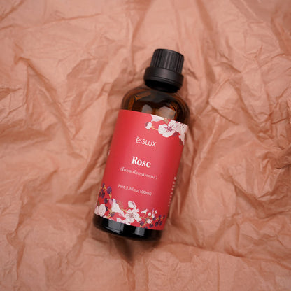 Rose Essential Oil 100ml – ESSLUX Aromatherapy for Diffuser, Massage, Candles