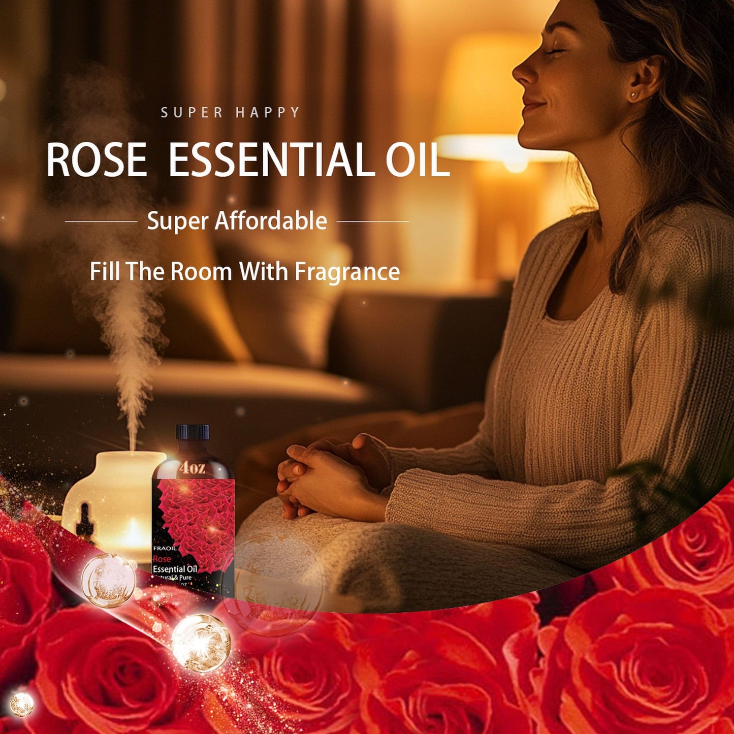 Rose Essential Oil 4 oz (120 ml) for Diffuser & DIY – FRAOIL