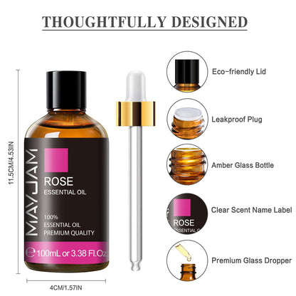 Rose Essential Oil 3.38oz – MAYJAM Premium for Diffusers & DIY