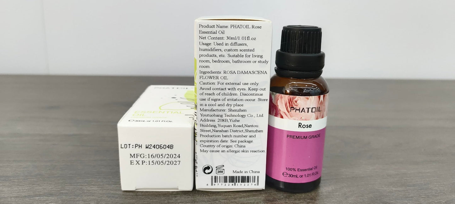 Rose Essential Oil 30ml | PHATOIL Pure Essential Oil for Diffusers & DIY