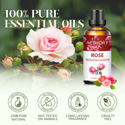 Rose Essential Oils 100ml | Aromatherapy for Diffusers, Massage, Soap & Candle Making