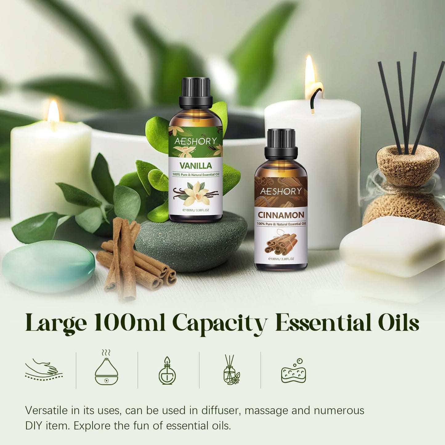 Rose Essential Oils 100ml | Aromatherapy for Diffusers, Massage, Soap & Candle Making