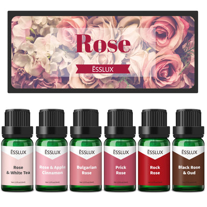 Rose Fragrance Oil Set | ESSLUX Floral Oils for Diffuser & Candles
