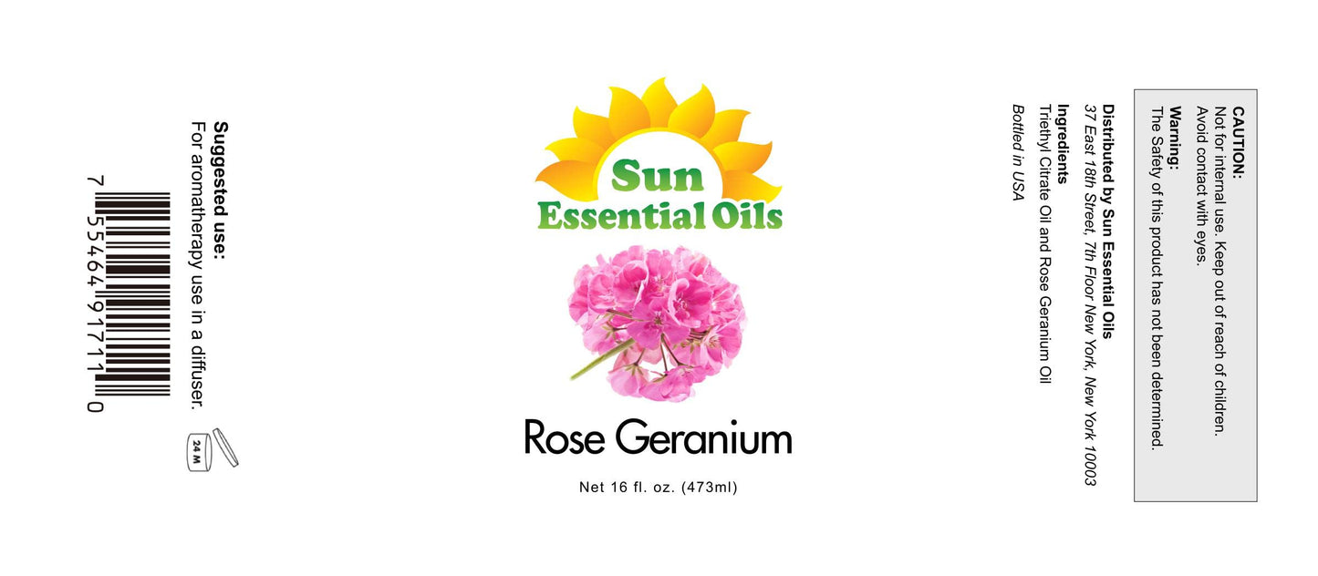 Rose Geranium Essential Oil 16oz - Sun Essential Oils | Aromatherapy & Skincare