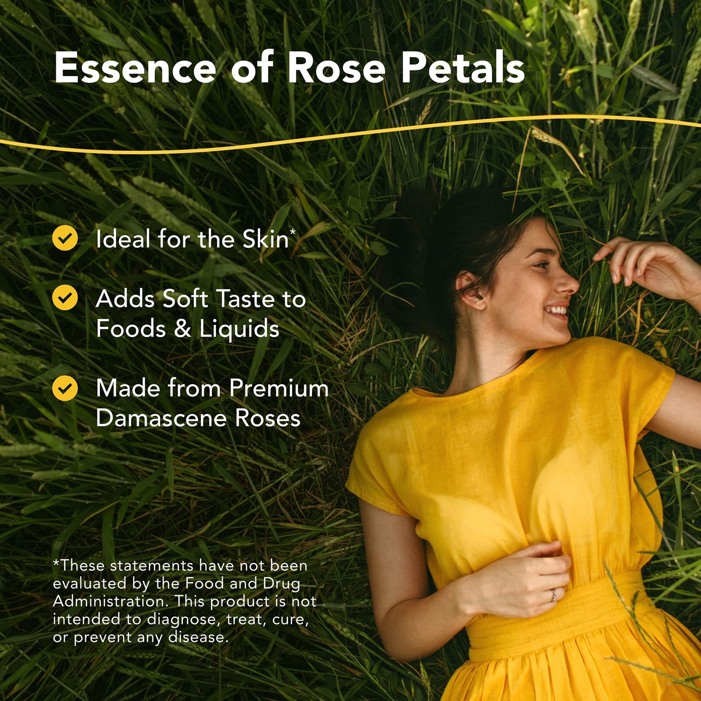 North American Herb & Spice Essence of Rose Petals - 12 fl oz - 12 Servings - Premium Damascene Rose, Non-GMO