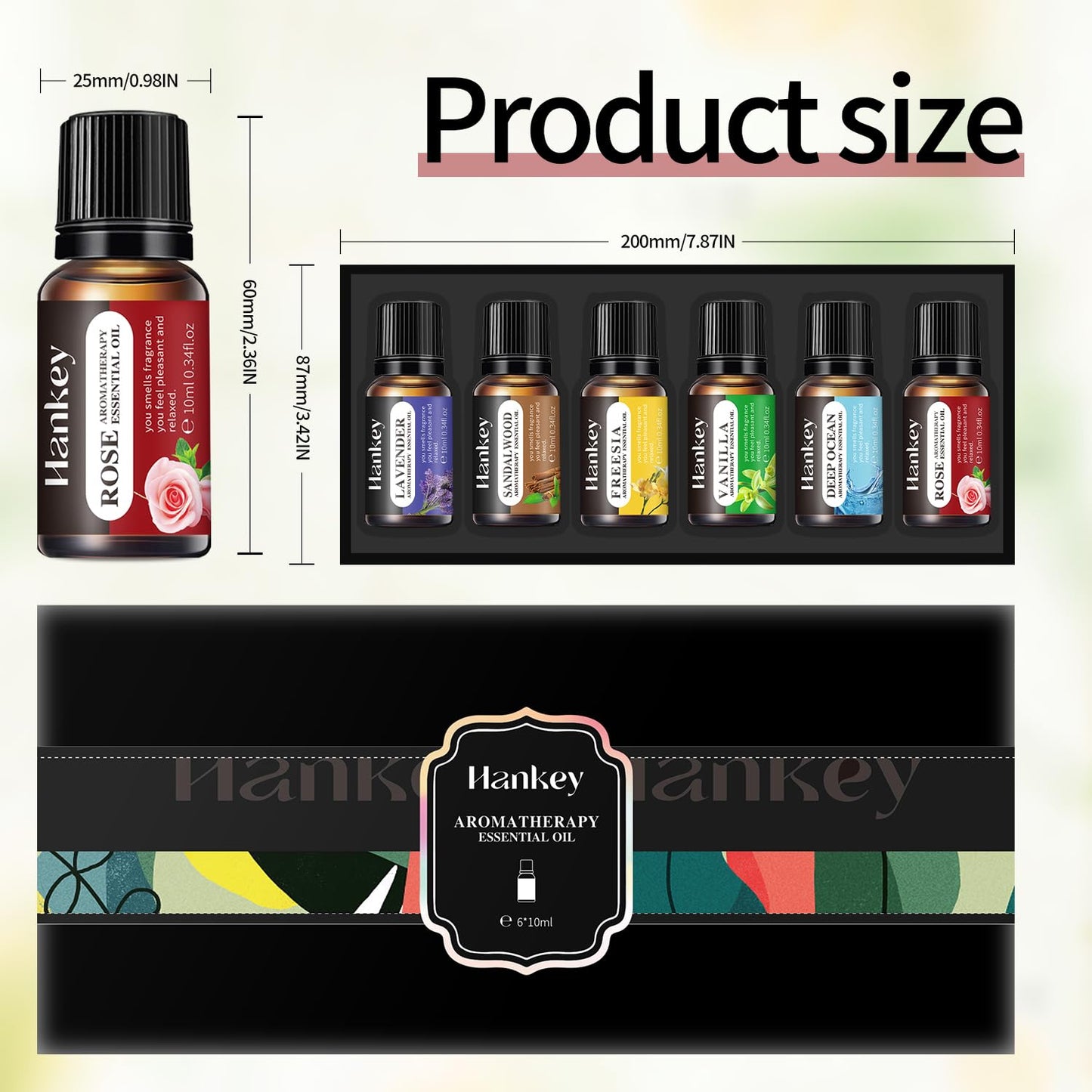 6-Piece Essential Oils Set – Lavender, Rose, Vanilla, Sandalwood, Freesia & Deep Ocean | 100% Pure