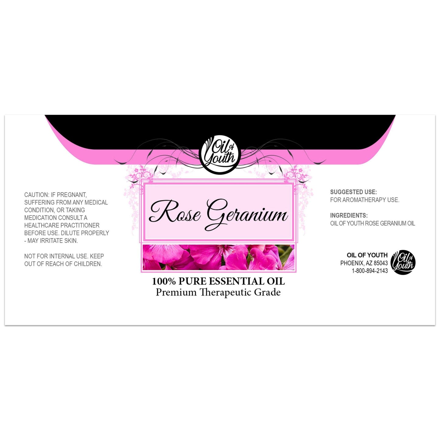 Oil of Youth Rose Geranium Essential Oil – 16oz Bulk, Pure Therapeutic Grade