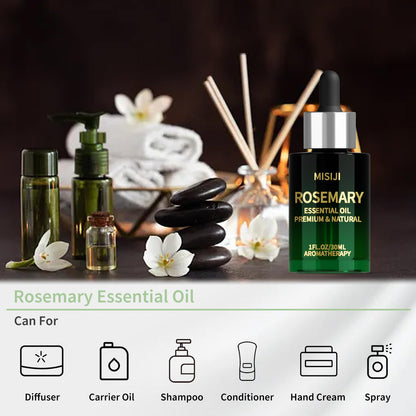 MISIJI Rosemary Essential Oil - 1 FL OZ | Diffuser, Aromatherapy & Craft Making