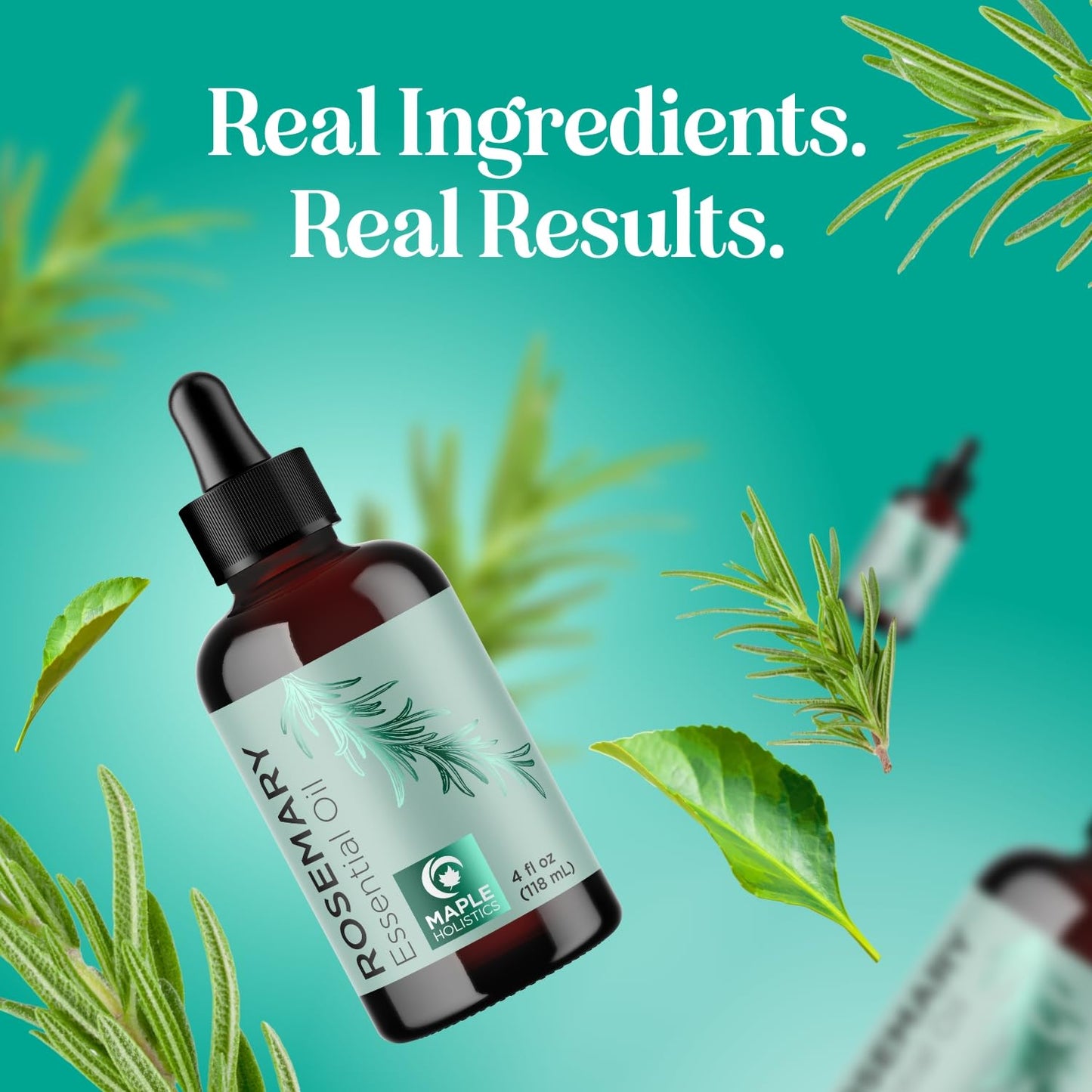 Pure Rosemary Essential Oil with Dropper - Undiluted 4oz for Hair, Skin & Nails