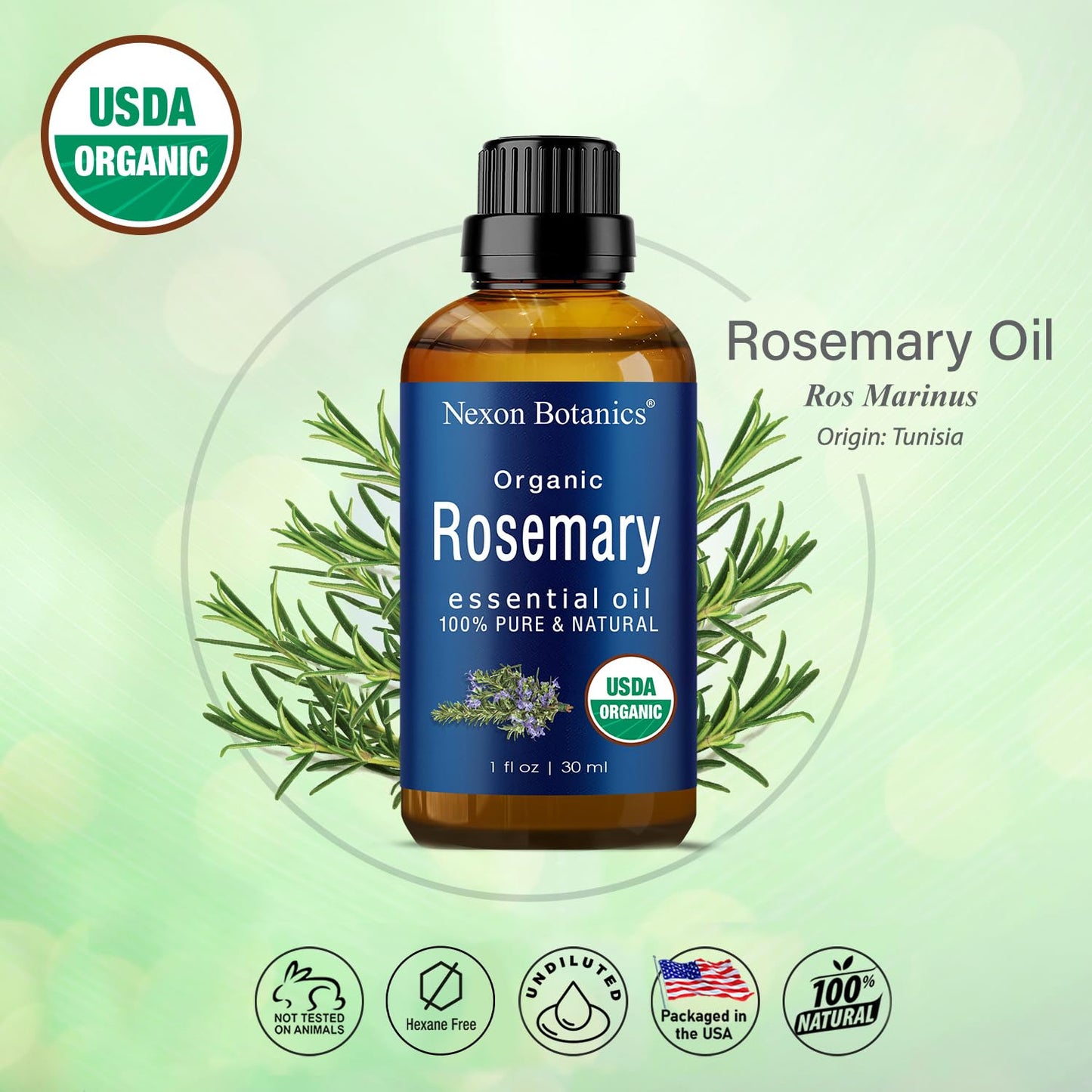 Organic Rosemary Essential Oil 30 ml – Nexon Botanics Pure Aromatherapy Oil