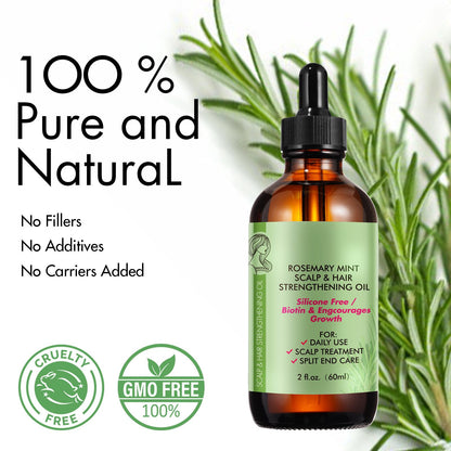Rosemary Oil for Hair Growth - Pure Rosemary Essential Oil for Scalp Nourishment