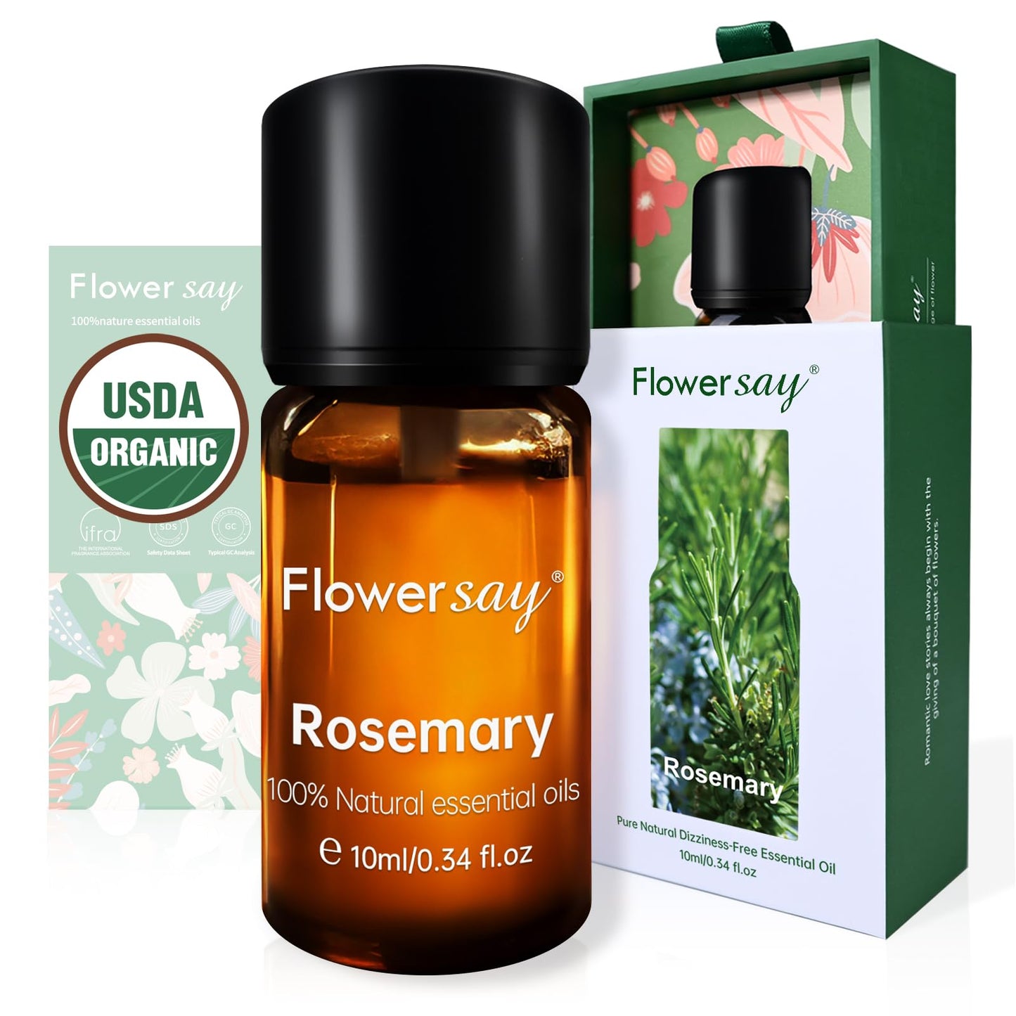 Rosemary Essential Oil for Hair Growth – 100% Pure, Organic, USDA Certified (10ml)