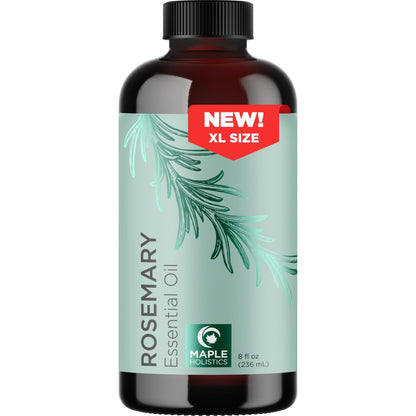 Pure Rosemary Essential Oil 8oz Bulk - Undiluted Rosemary Oil for Hair, Skin, Nails & Aromatherapy
