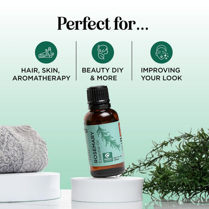 Pure Rosemary Oil for Hair, Skin & Nails | 100% Pure & Undiluted (1 fl oz)