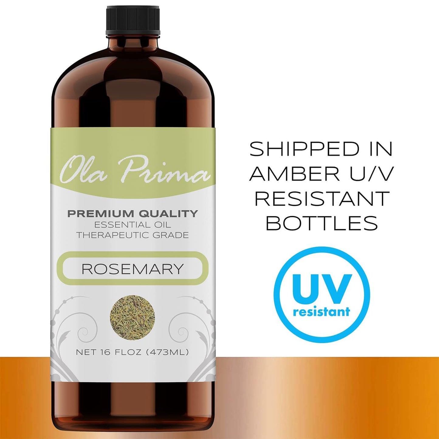 Ola Prima Rosemary Essential Oil (16oz Bulk) – Aromatherapy, Hair Growth, Mood Booster