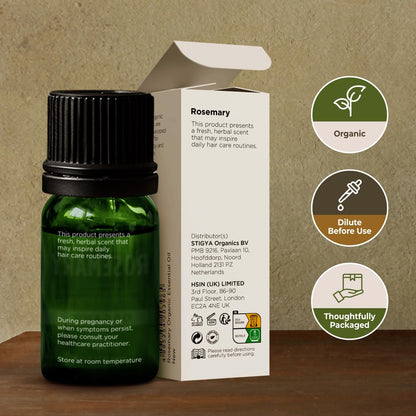 Gya Labs Organic Rosemary Essential Oil 0.34 Fl Oz - Hair, Skin, Diffuser